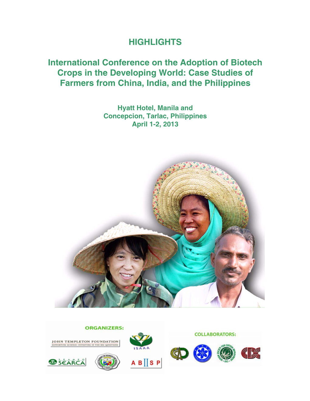 HIGHLIGHTS International Conference on The