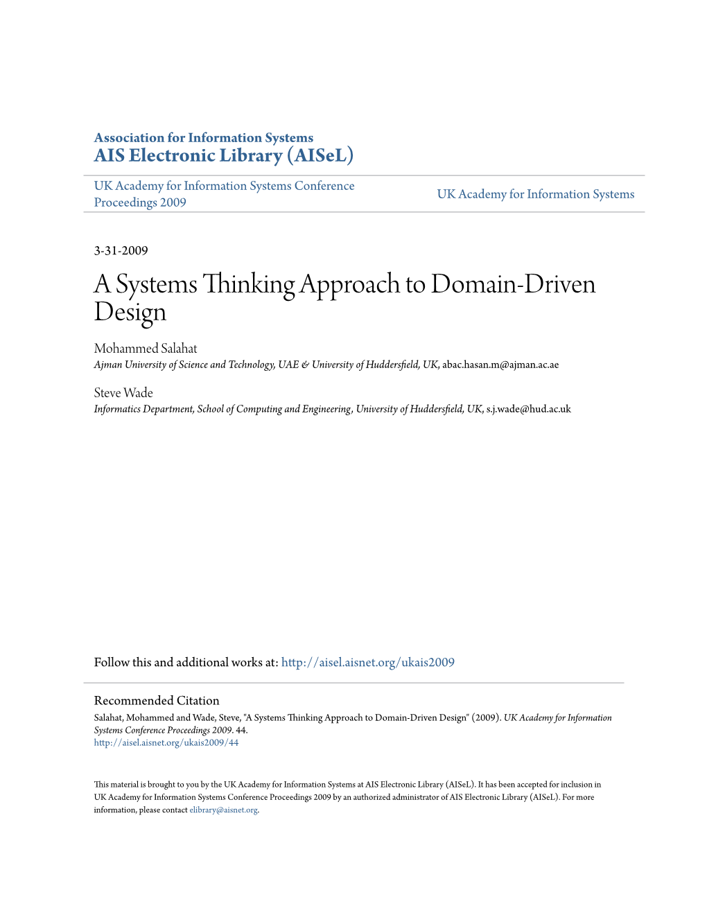 A Systems Thinking Approach to Domain-Driven Design