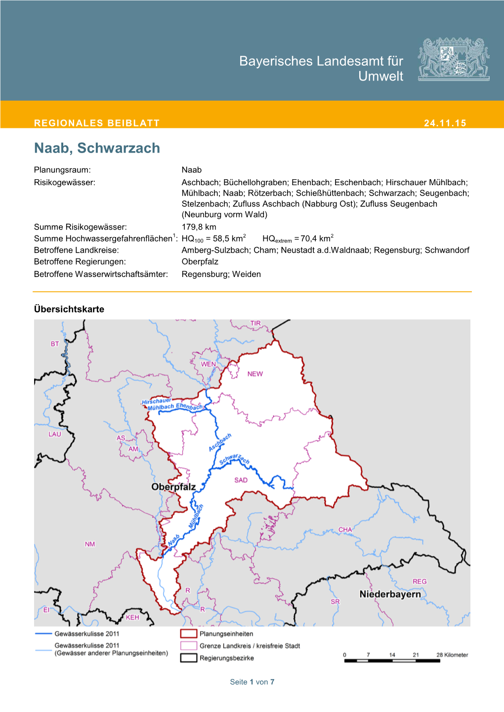 Regionales Beiblatt Naab, Schwarzach (NAB PE02)