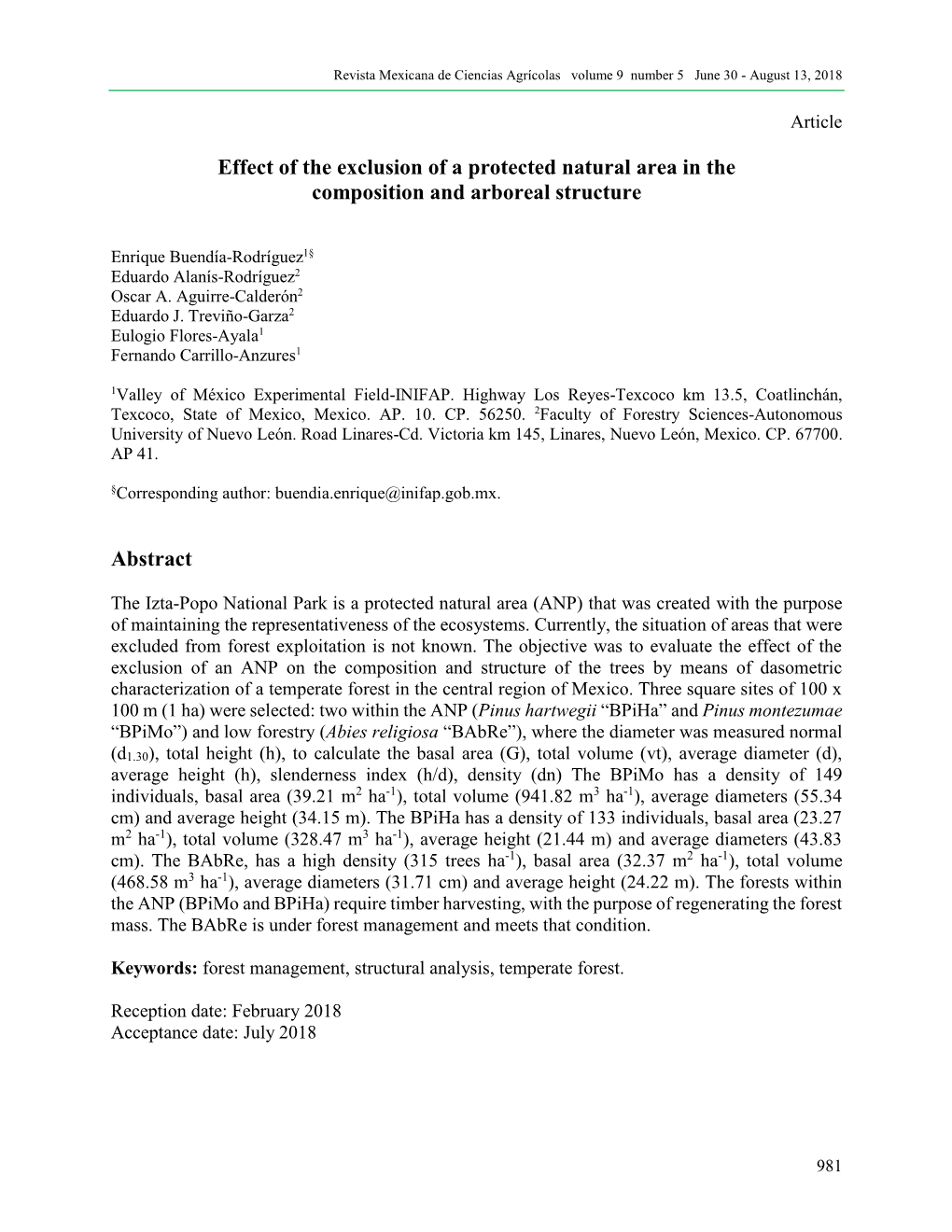 Effect of the Exclusion of a Protected Natural Area in the Composition and Arboreal Structure