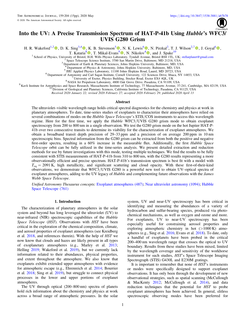 Into the UV: a Precise Transmission Spectrum of HAT-P-41B Using Hubble’S WFC3/ UVIS G280 Grism