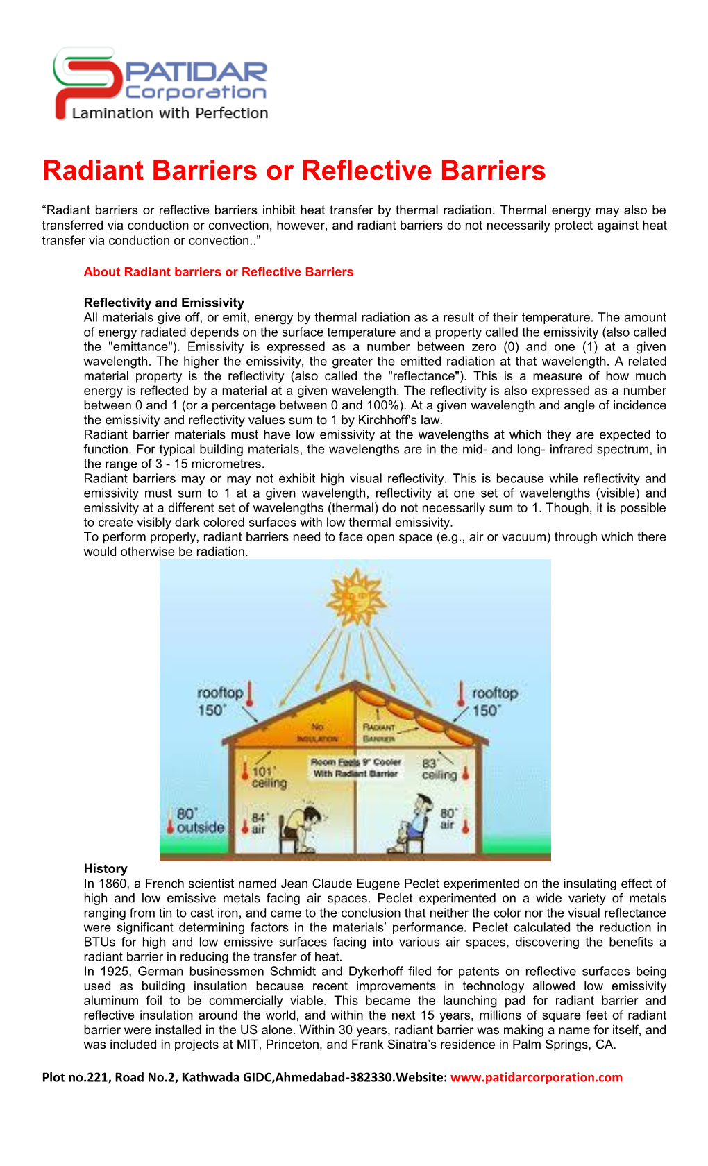 Radiant Barriers Or Reflective Barriers