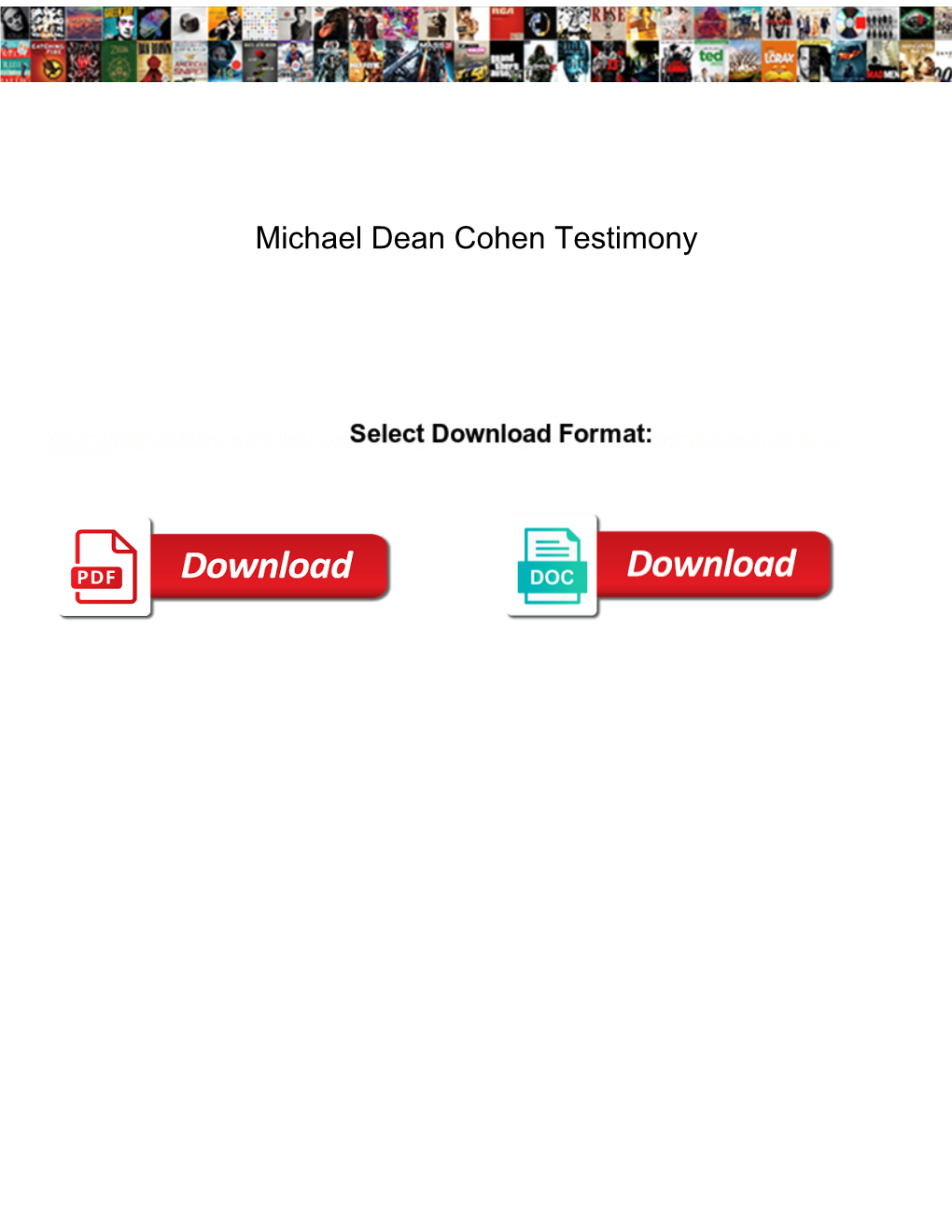 Michael Dean Cohen Testimony