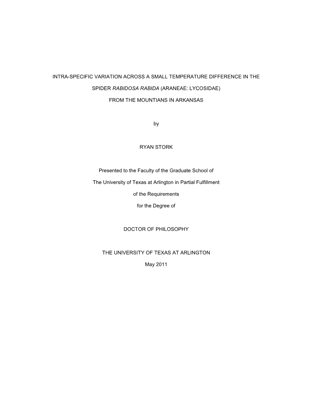 University of Texas at Arlington Dissertation Template