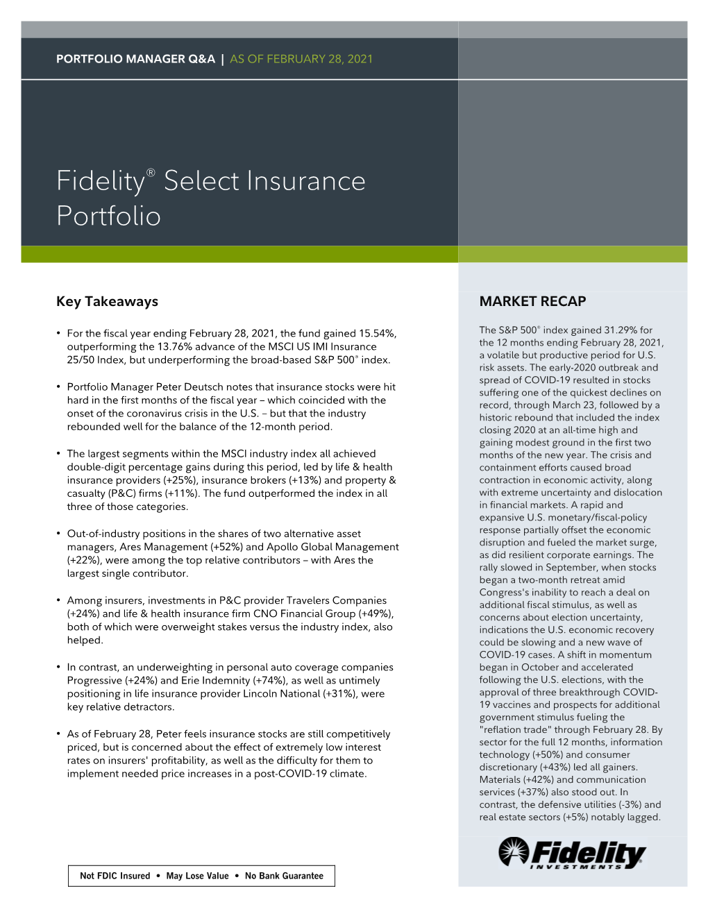 Fidelity® Select Insurance Portfolio