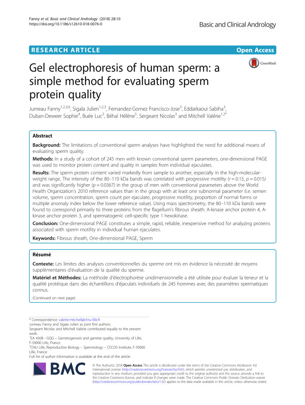 A Simple Method for Evaluating Sperm Protein Quality