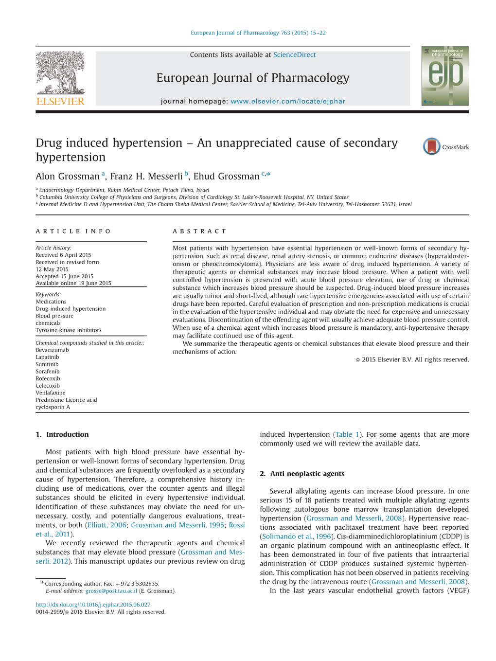 Drug Induced Hypertension – an Unappreciated Cause of Secondary Hypertension