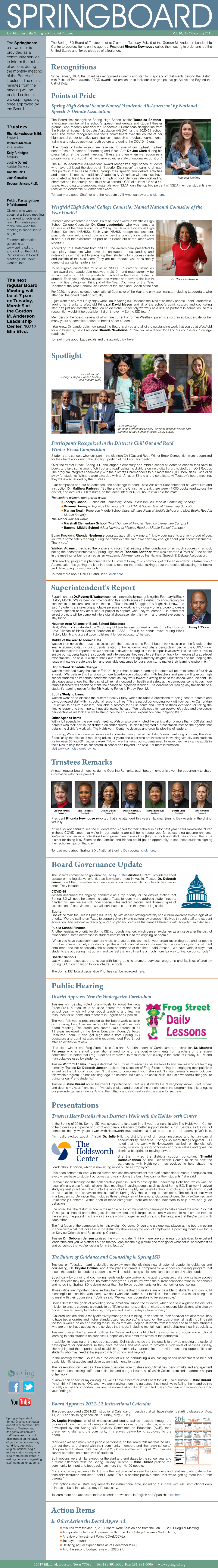Trustees Remarks Board Governance Update Public Hearing