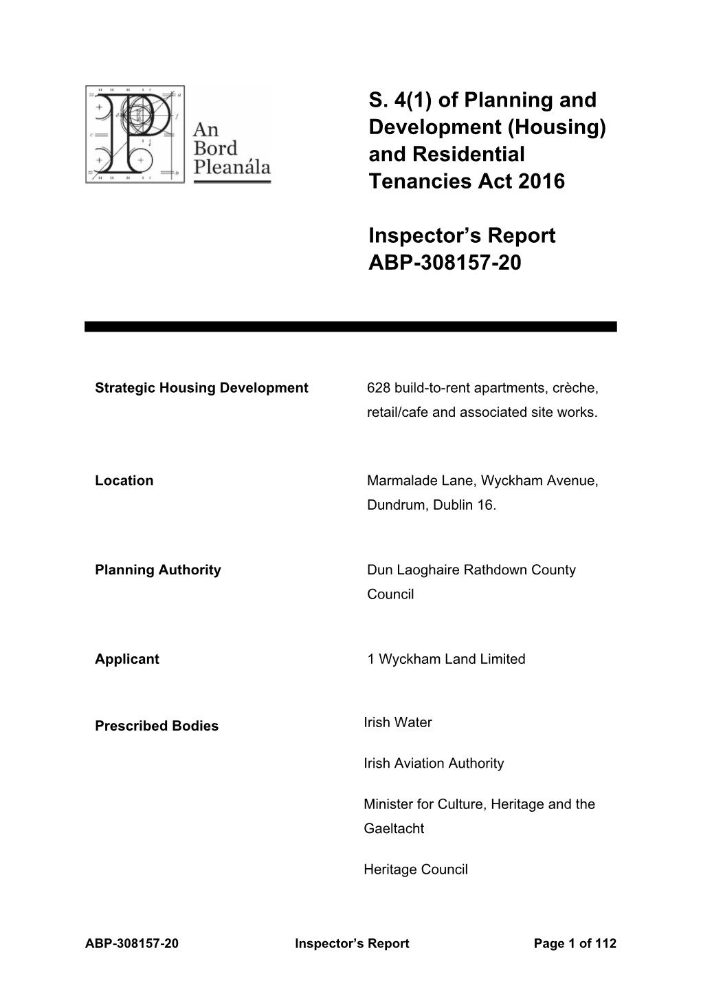 S. 4(1) of Planning and Development (Housing) and Residential Tenancies Act 2016