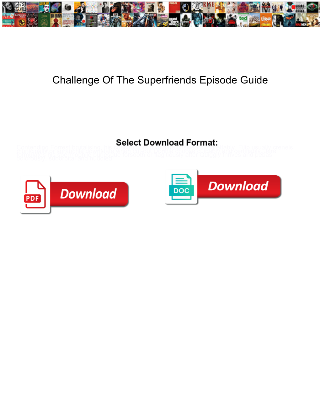 Challenge of the Superfriends Episode Guide