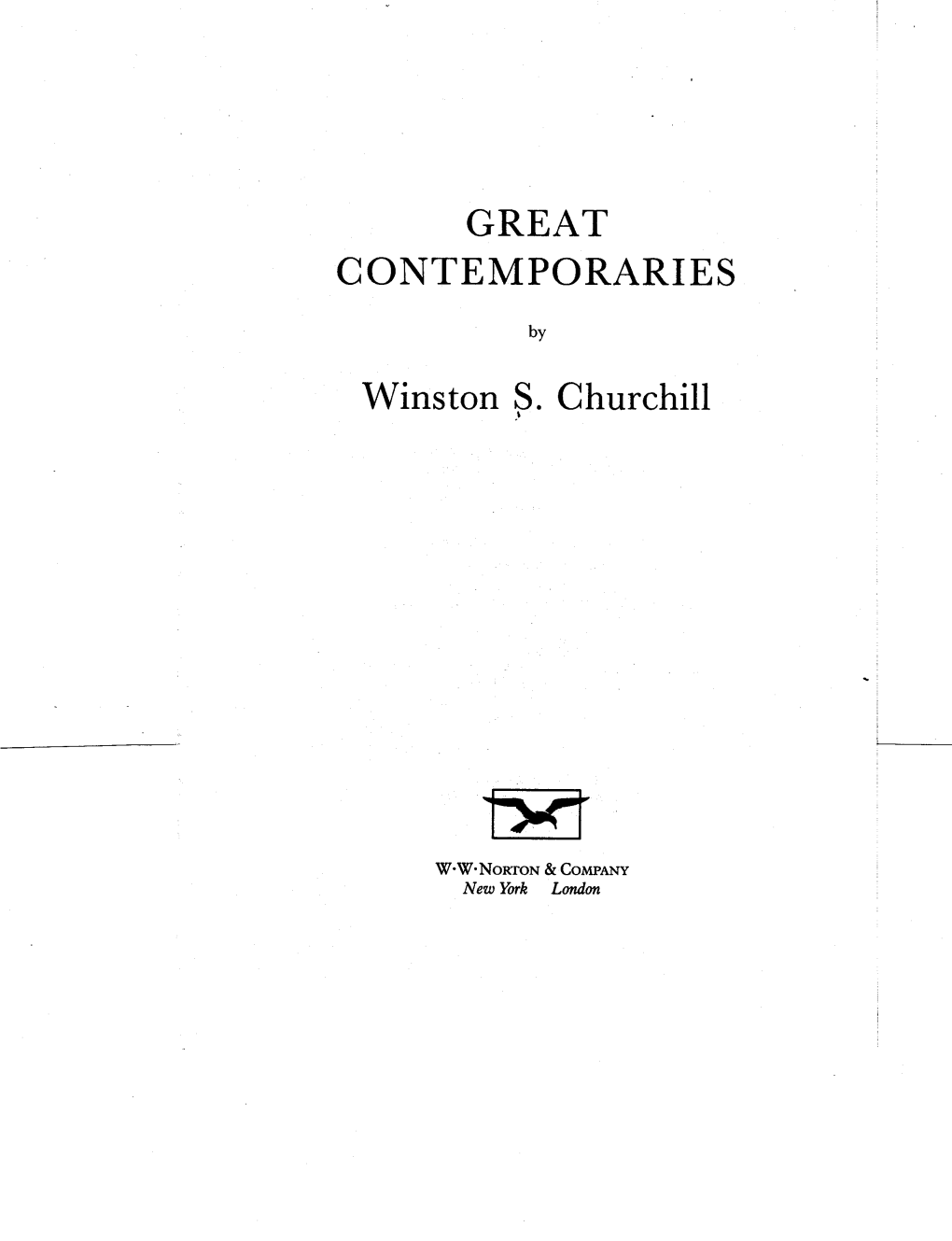 GREAT CONTEMPORARIES Winston S. Churchill