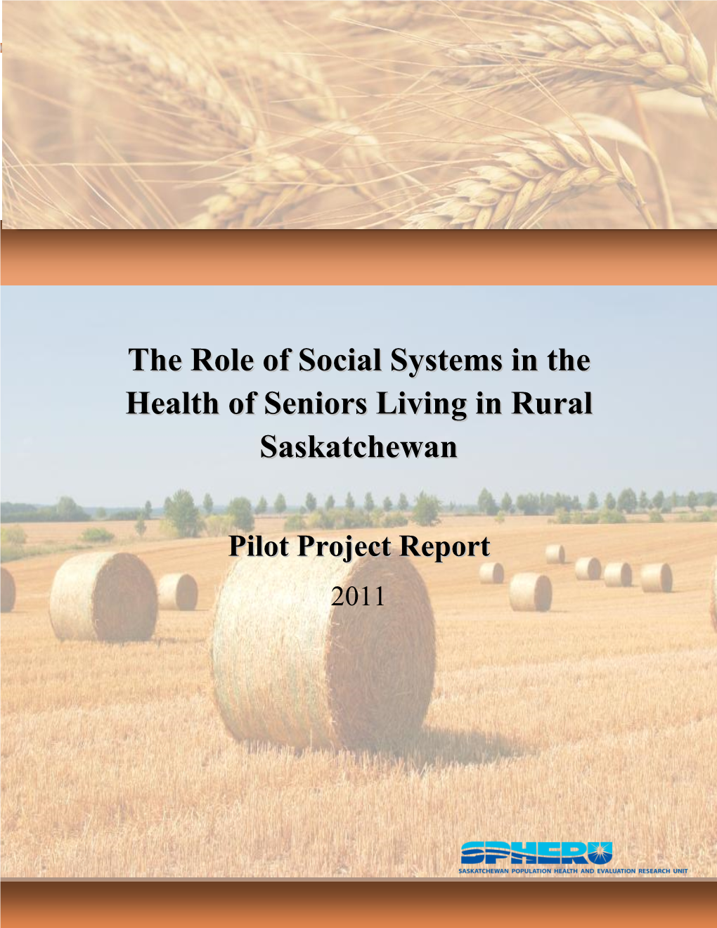 The Role of Social Systems in the Health of Seniors Living in Rural Saskatchewan: Pilot Project Report