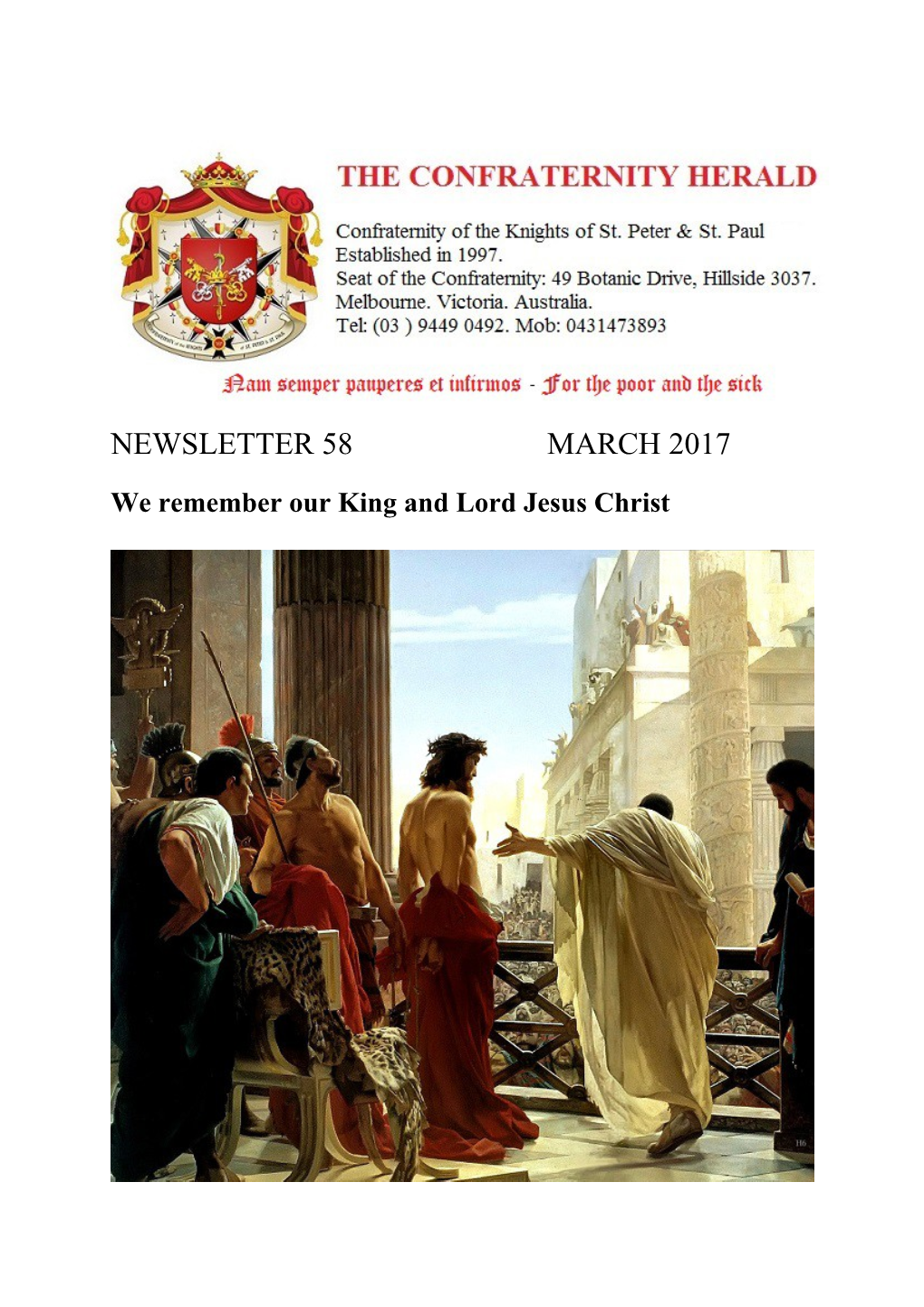 We Remember Our King and Lord Jesus Christ