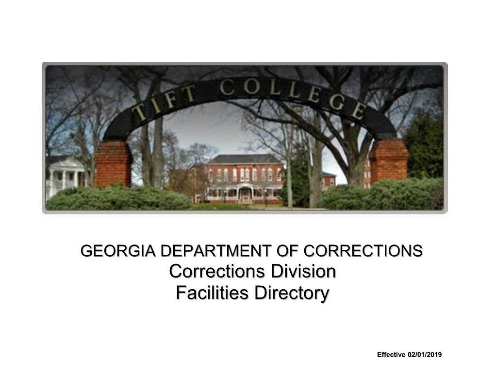 Corrections Division Facilities Directory