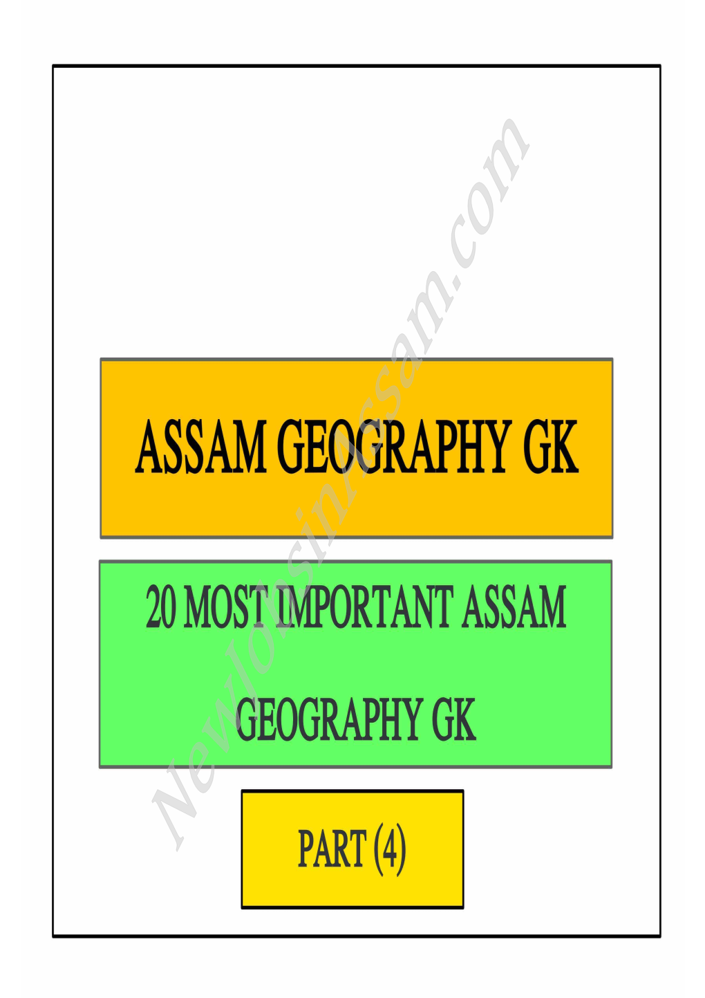 Download Assam Geography GK PDF Part