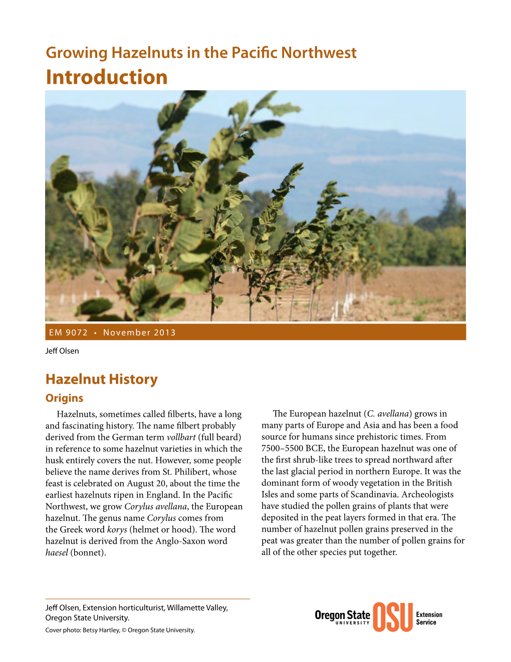 Growing Hazelnuts in the Pacific Northwest: Introduction