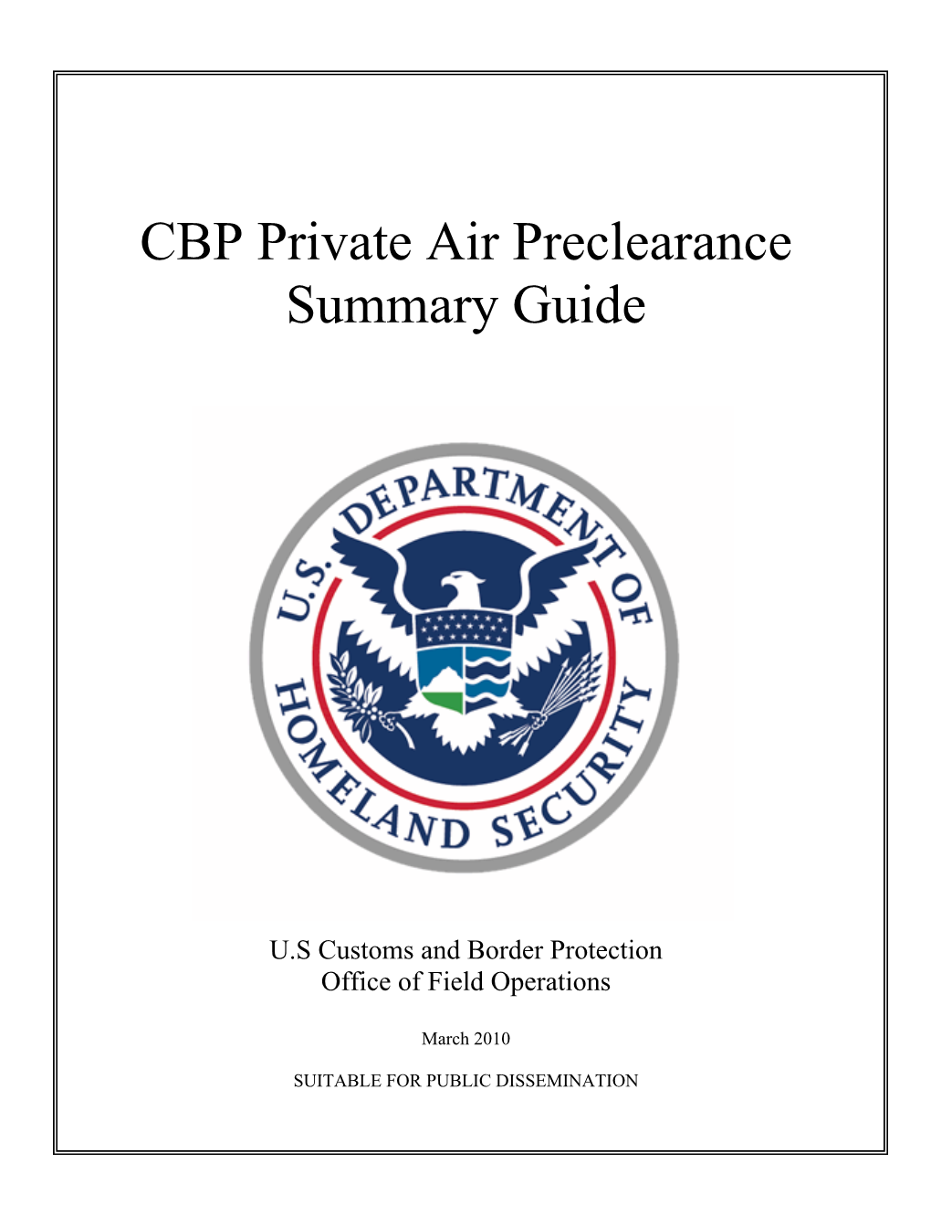 CBP Private Air Preclearance Summary Guide