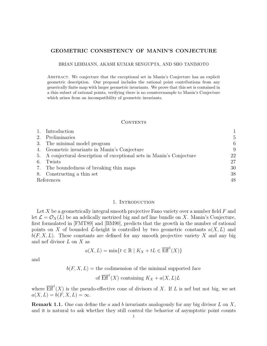 Geometric Consistency of Manin's Conjecture