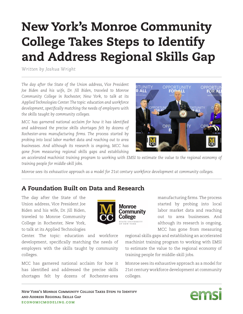 New York's Monroe Community College Takes Steps to Identify And