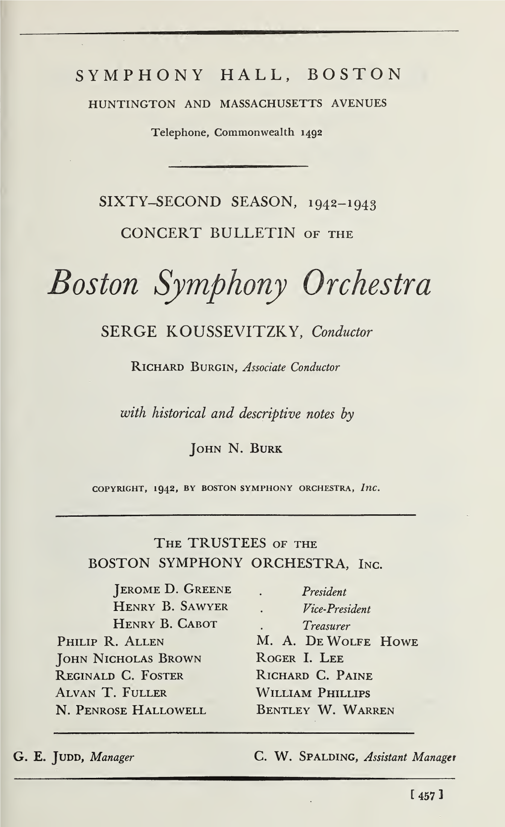 Boston Symphony Orchestra Concert Programs, Season