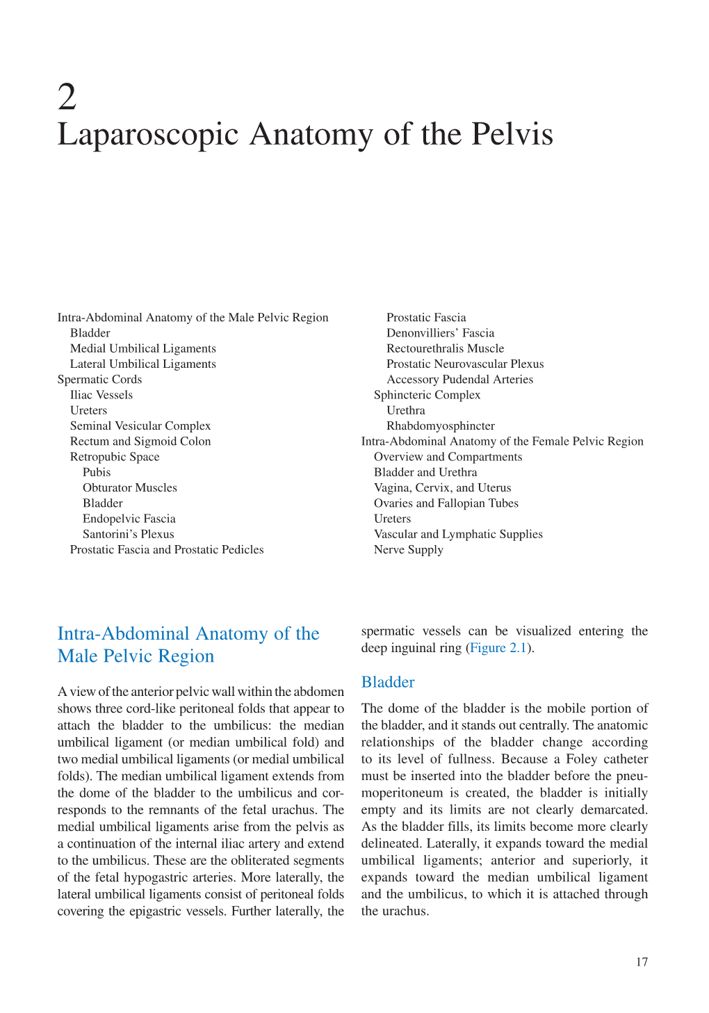 Laparoscopic Anatomy of the Pelvis