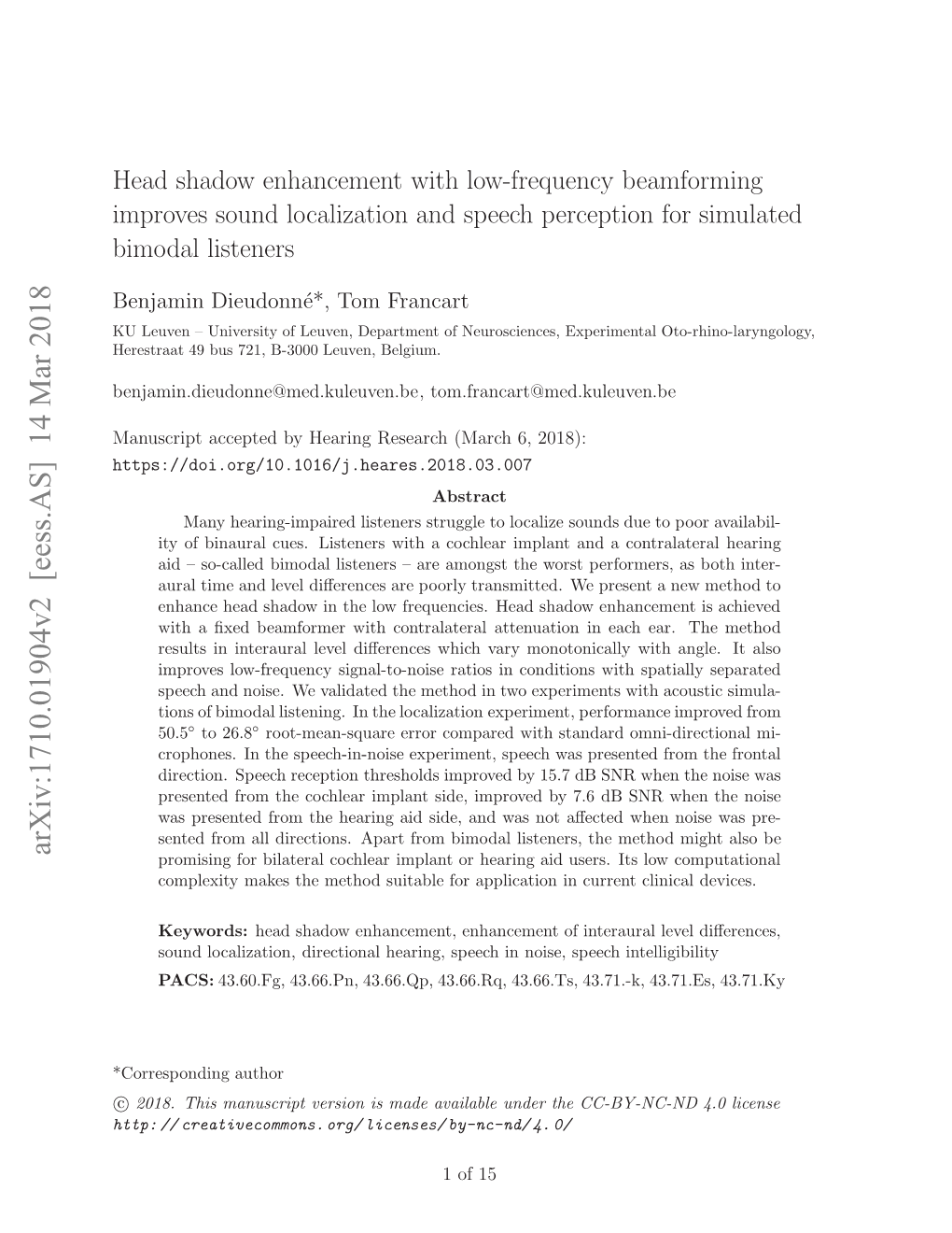 Head Shadow Enhancement with Low-Frequency Beamforming