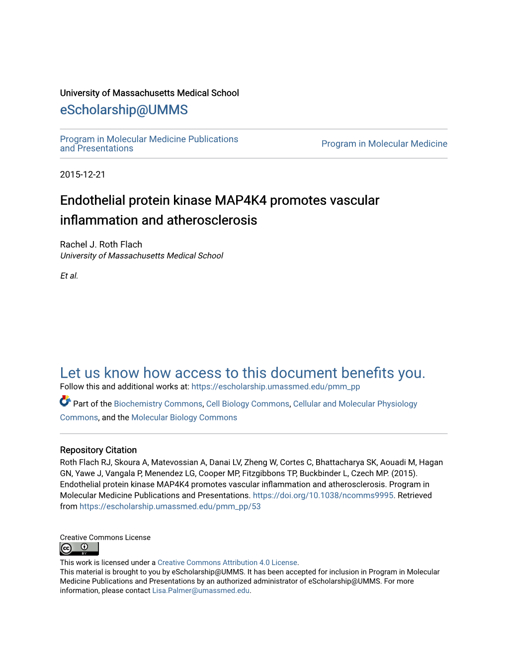 Endothelial Protein Kinase MAP4K4 Promotes Vascular Inflammation and Atherosclerosis