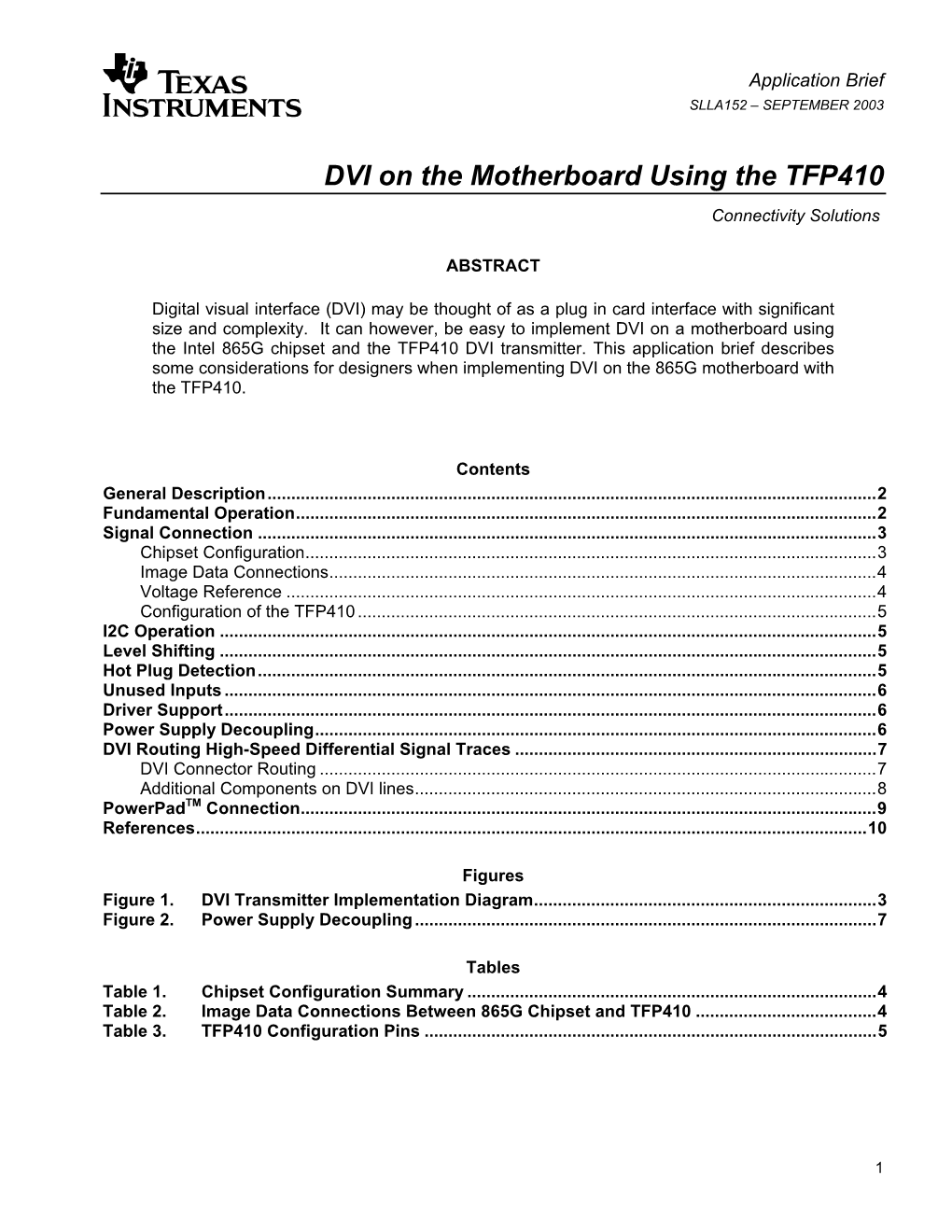 DVI on the Motherboard Using the TFP410