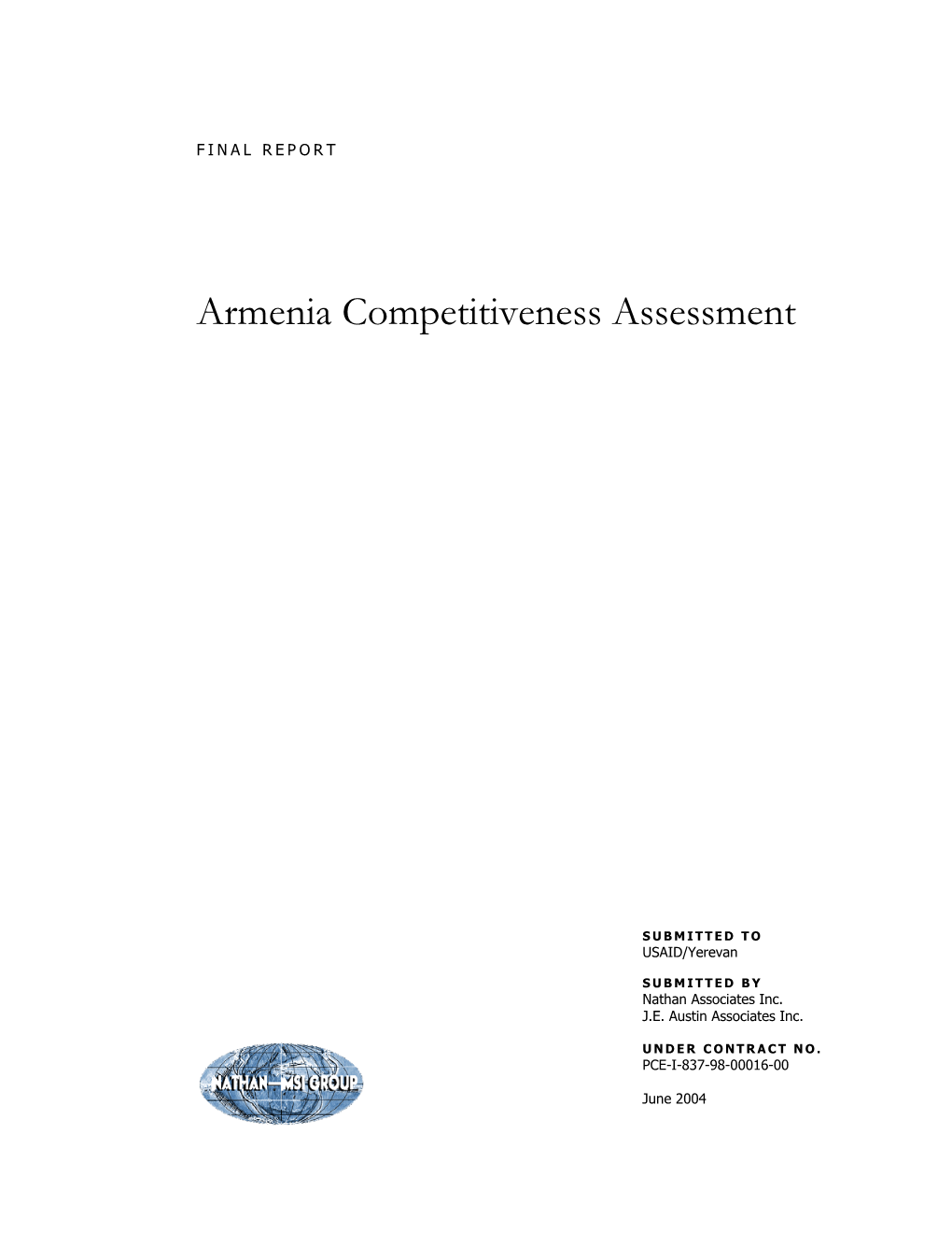 Armenia Competitiveness Assessment