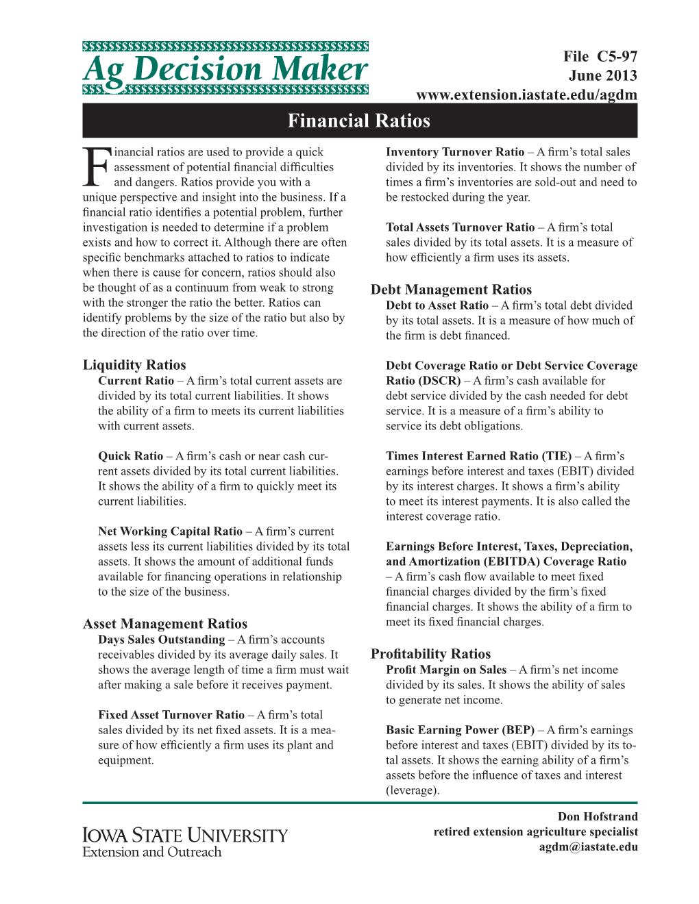 Financial Ratios