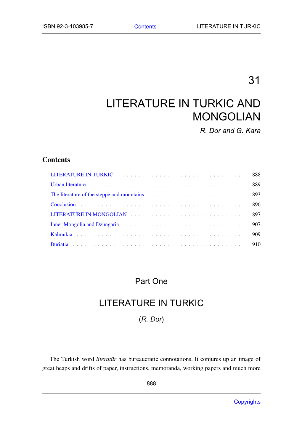31 Literature in Turkic and Mongolian