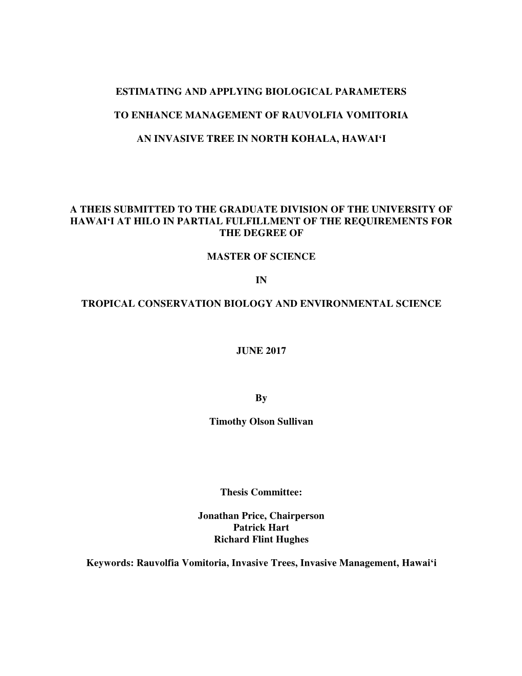 Estimating and Applying Biological Parameters To