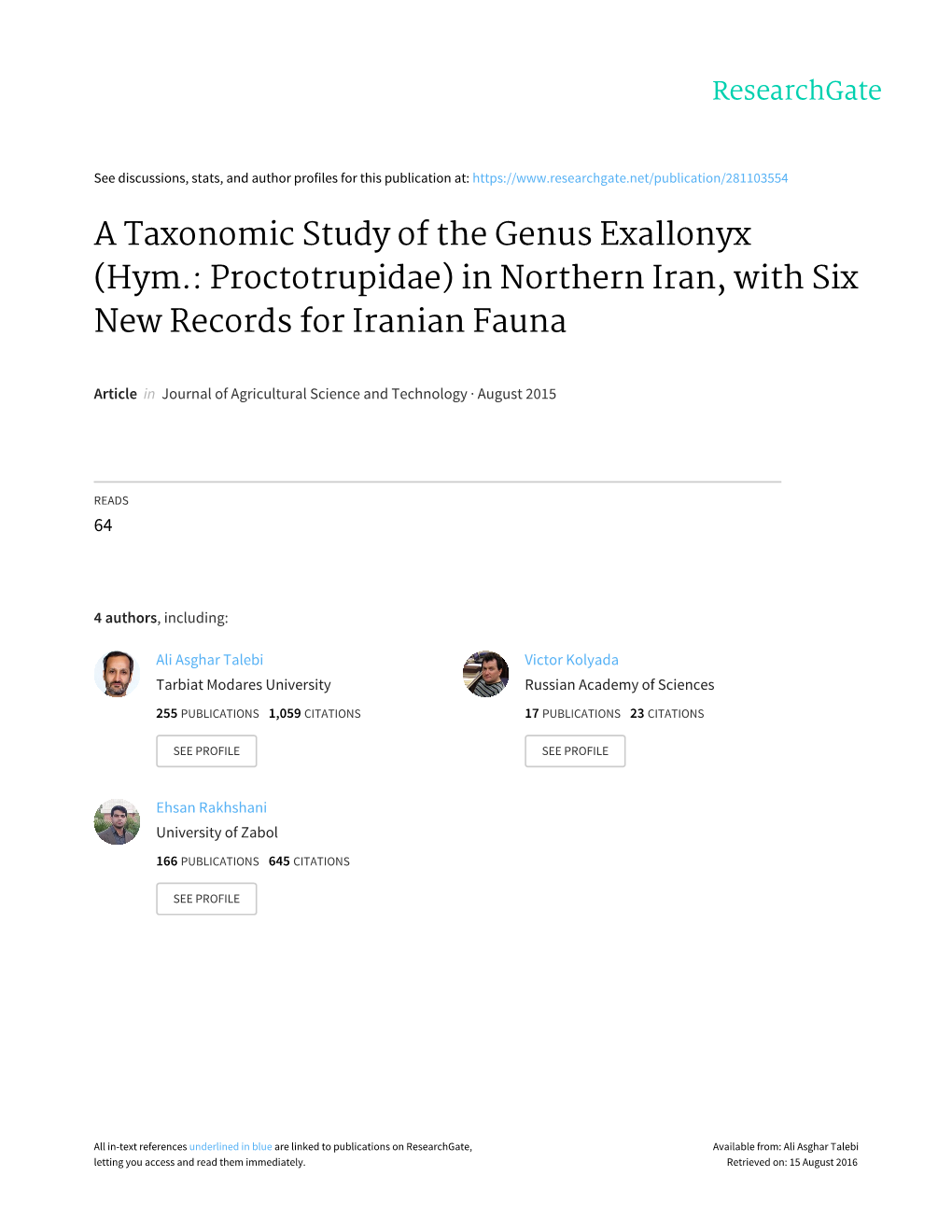 Izadizadeh M. Et.Al 2015 Exallonyx Iran.Pdf