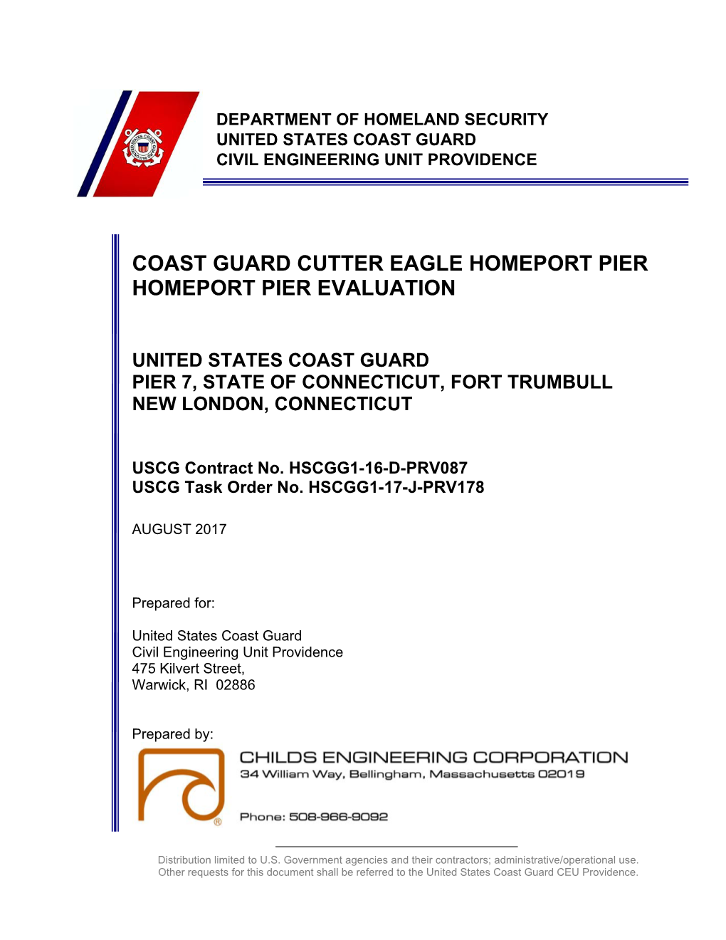 Coast Guard Cutter Eagle Homeport Pier Homeport Pier Evaluation