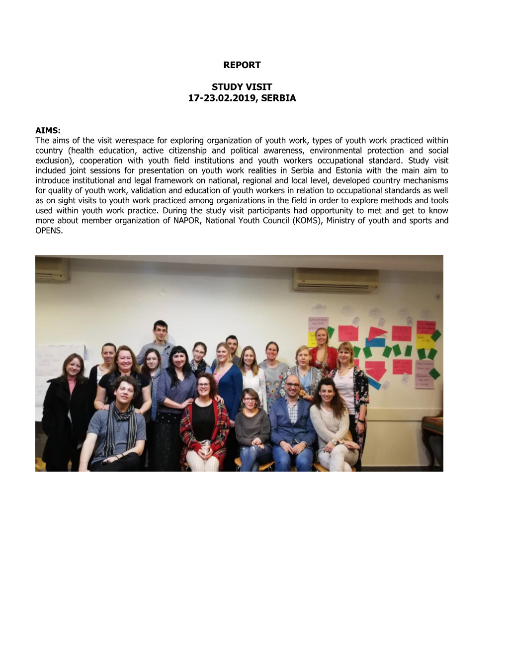 Report Study Visit 17-23.02.2019, Serbia