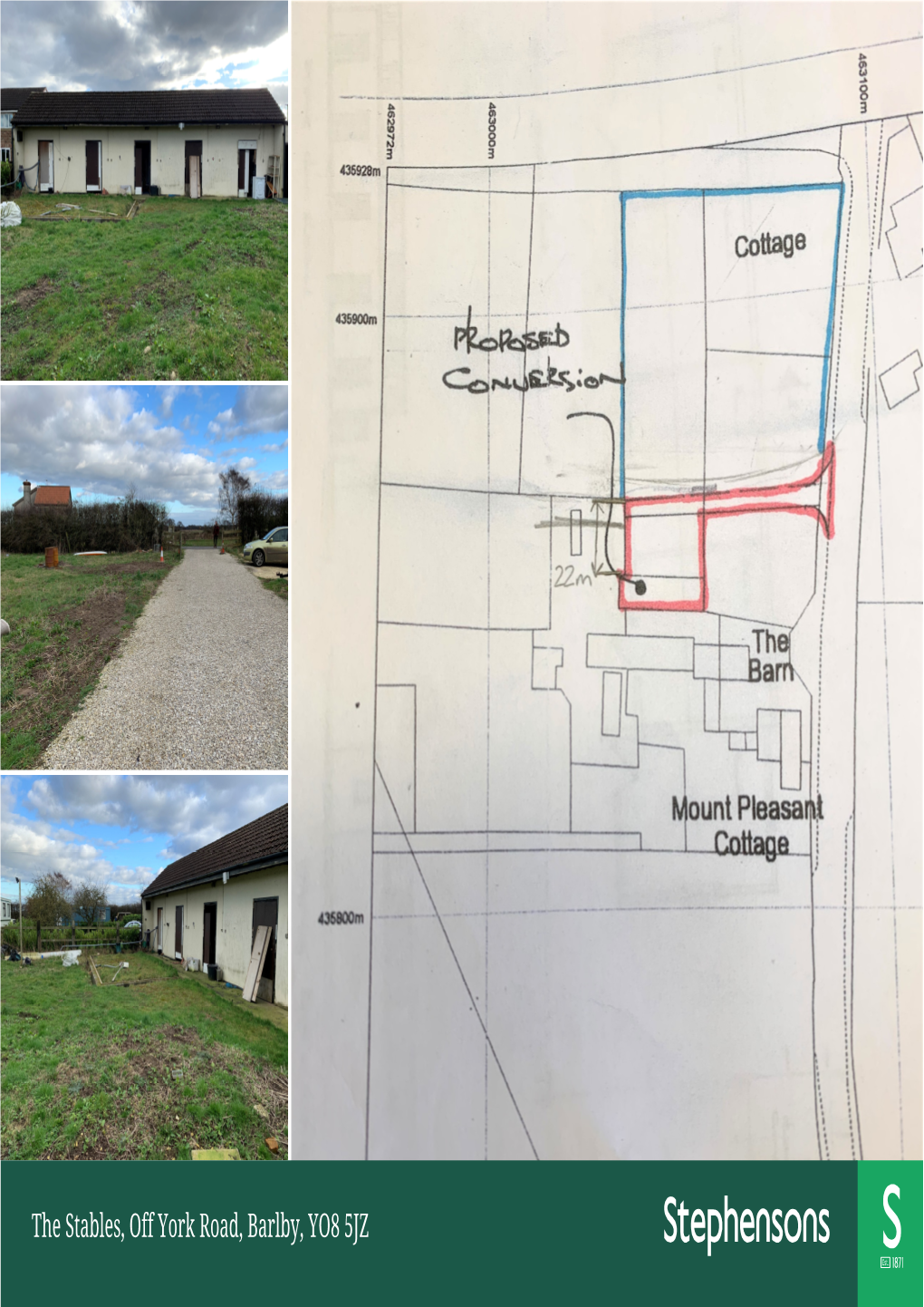 The Stables, Off York Road, Barlby, YO8 5JZ Offers in Region of £150,000 Services Mains Electric and Water Are Understood to Be Available to the Plot