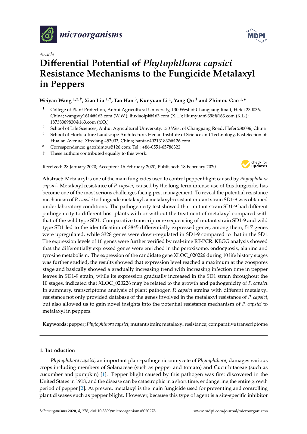 Differential Potential of Phytophthora Capsici Resistance Mechanisms To