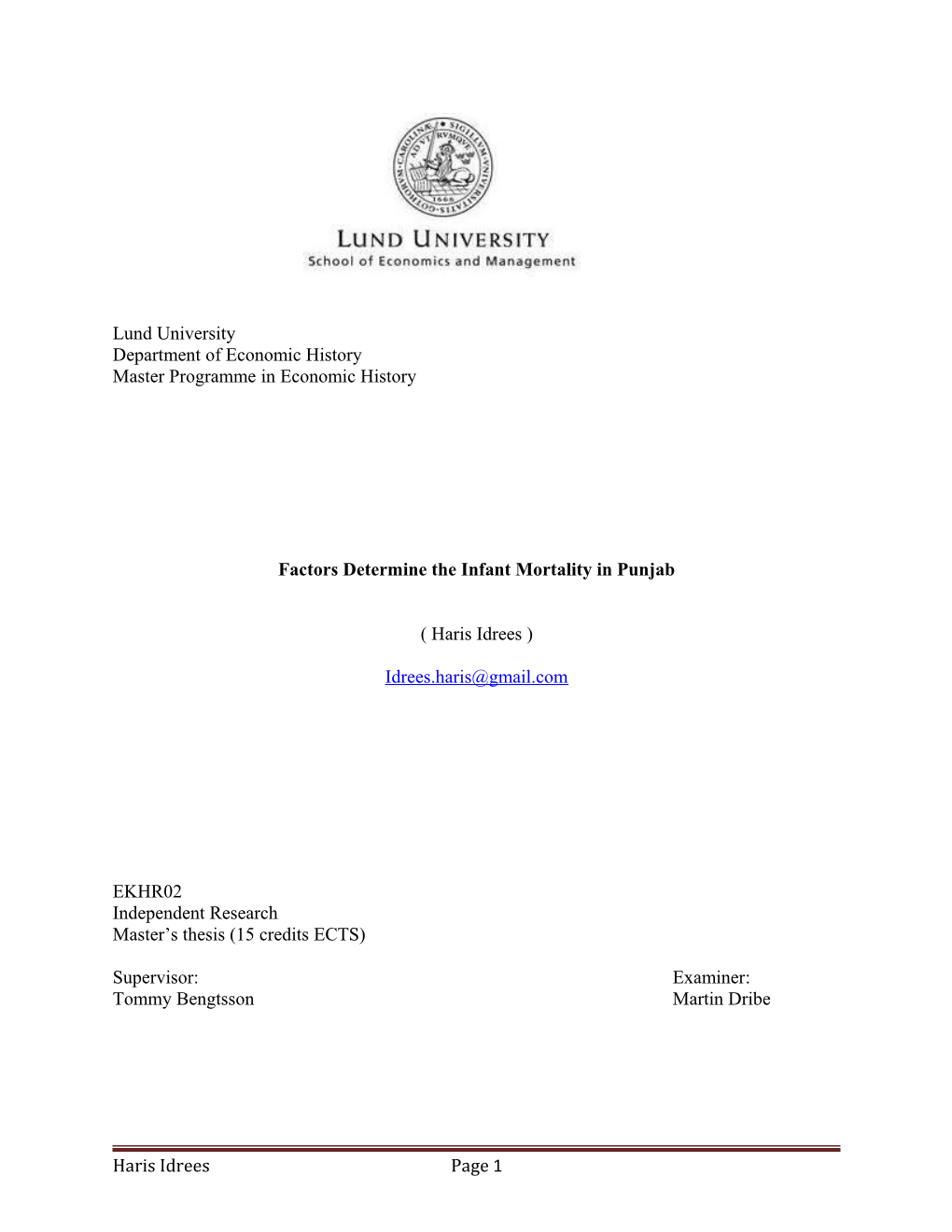 Impact of Socioeconomic and Demography Variable in Determinants Of