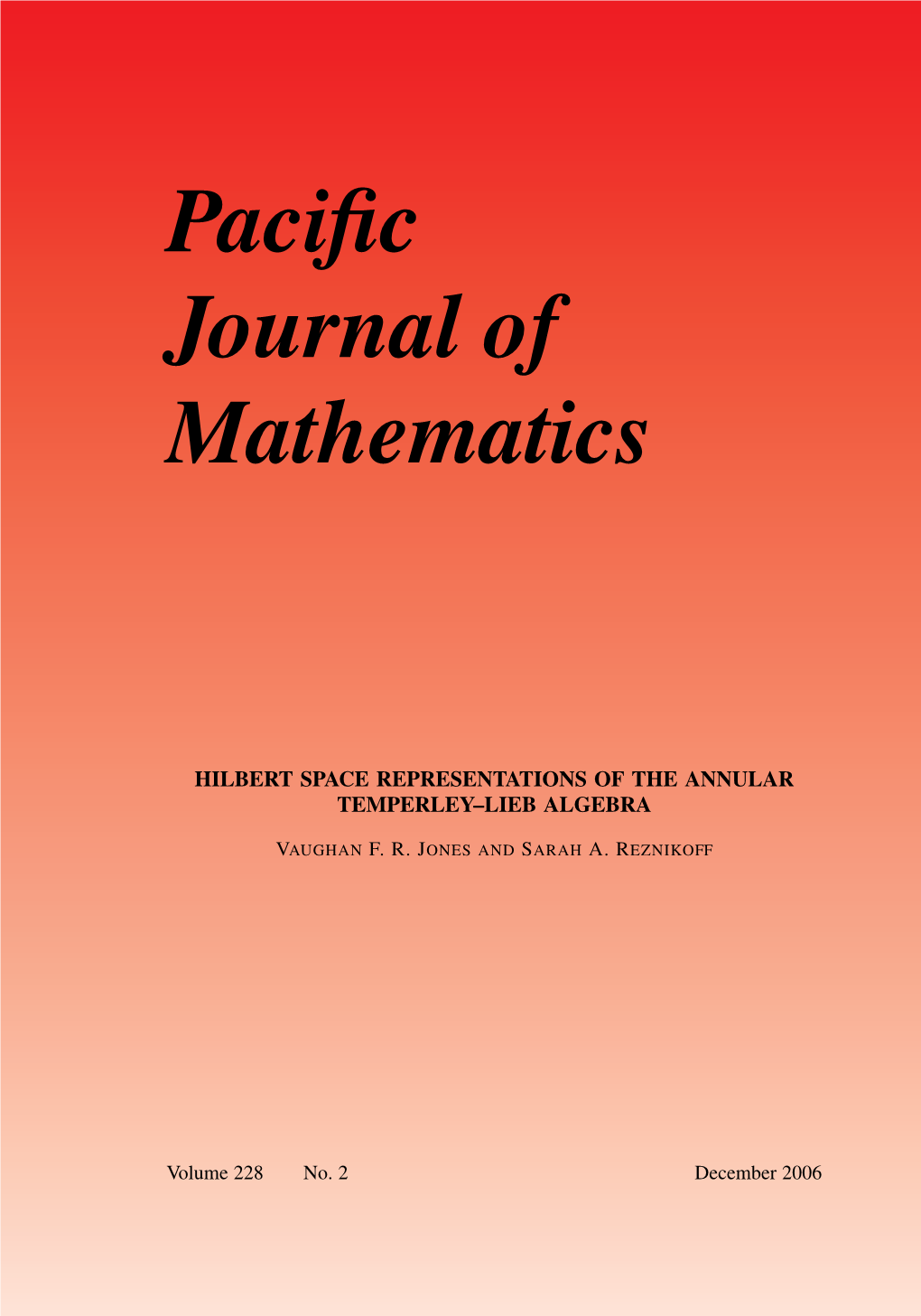 Hilbert Space Representations of the Annular Temperley--Lieb Algebra