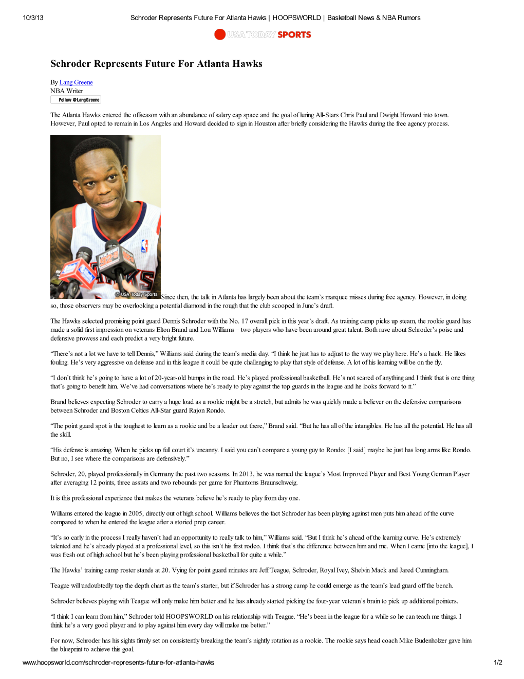 Schroder Represents Future for Atlanta Hawks | HOOPSWORLD | Basketball News & NBA Rumors