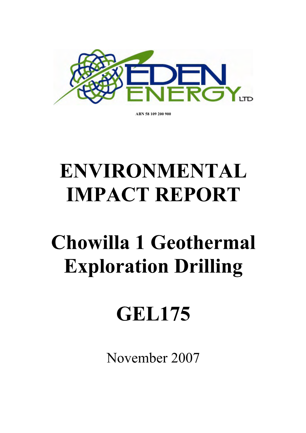 ENVIRONMENTAL IMPACT REPORT Chowilla 1 Geothermal Exploration