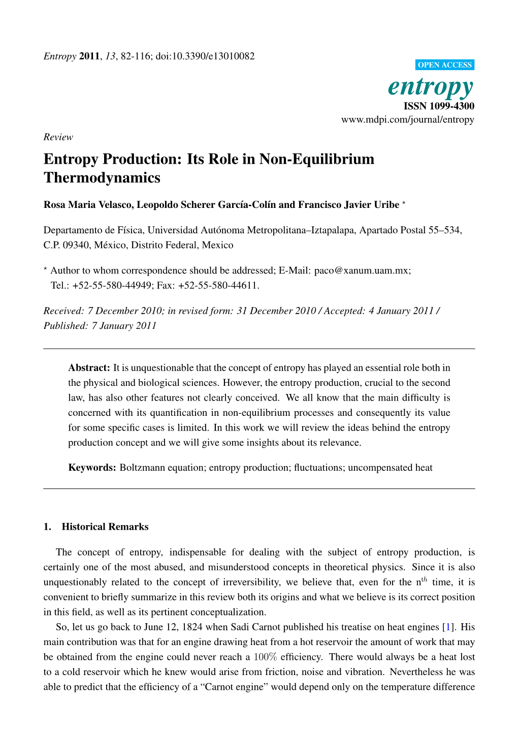 Entropy Production: Its Role in Non-Equilibrium Thermodynamics