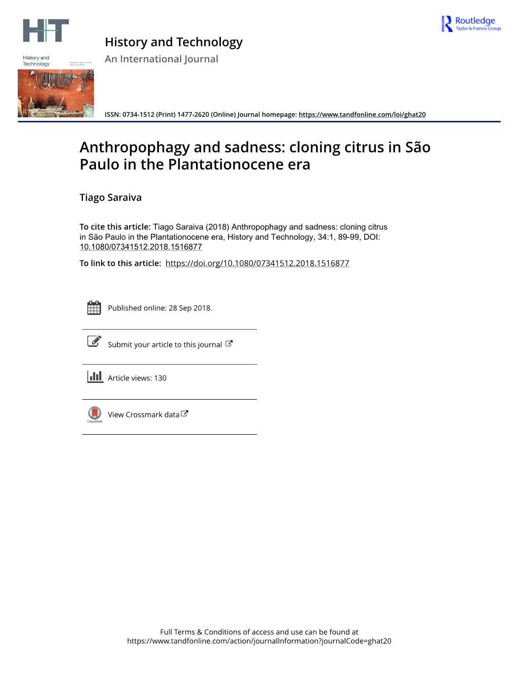 Anthropophagy and Sadness: Cloning Citrus in São Paulo in the Plantationocene Era