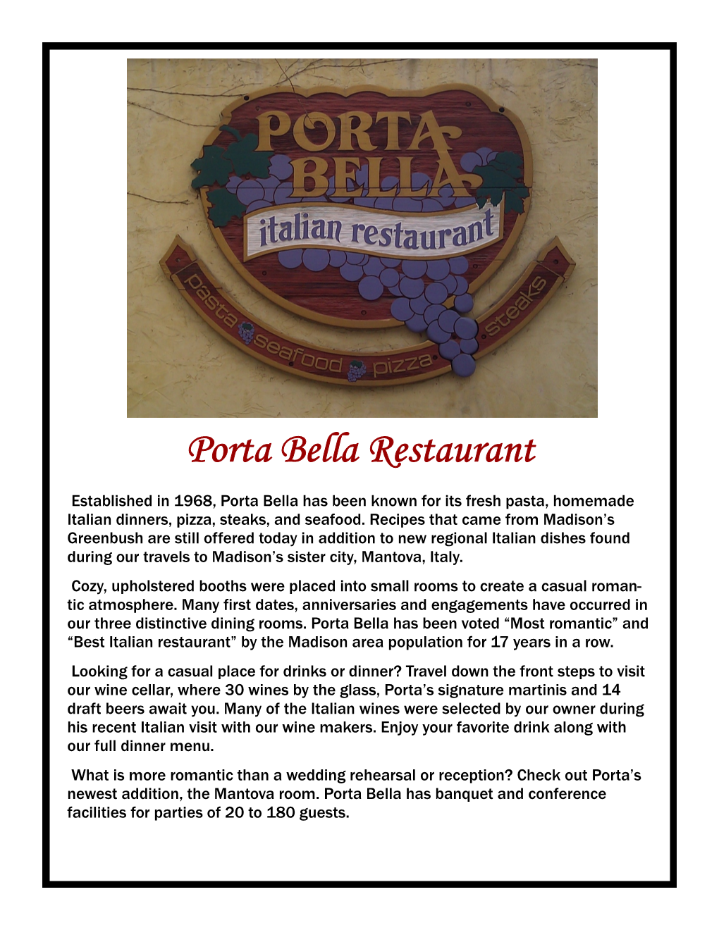 Porta Bella Restaurant