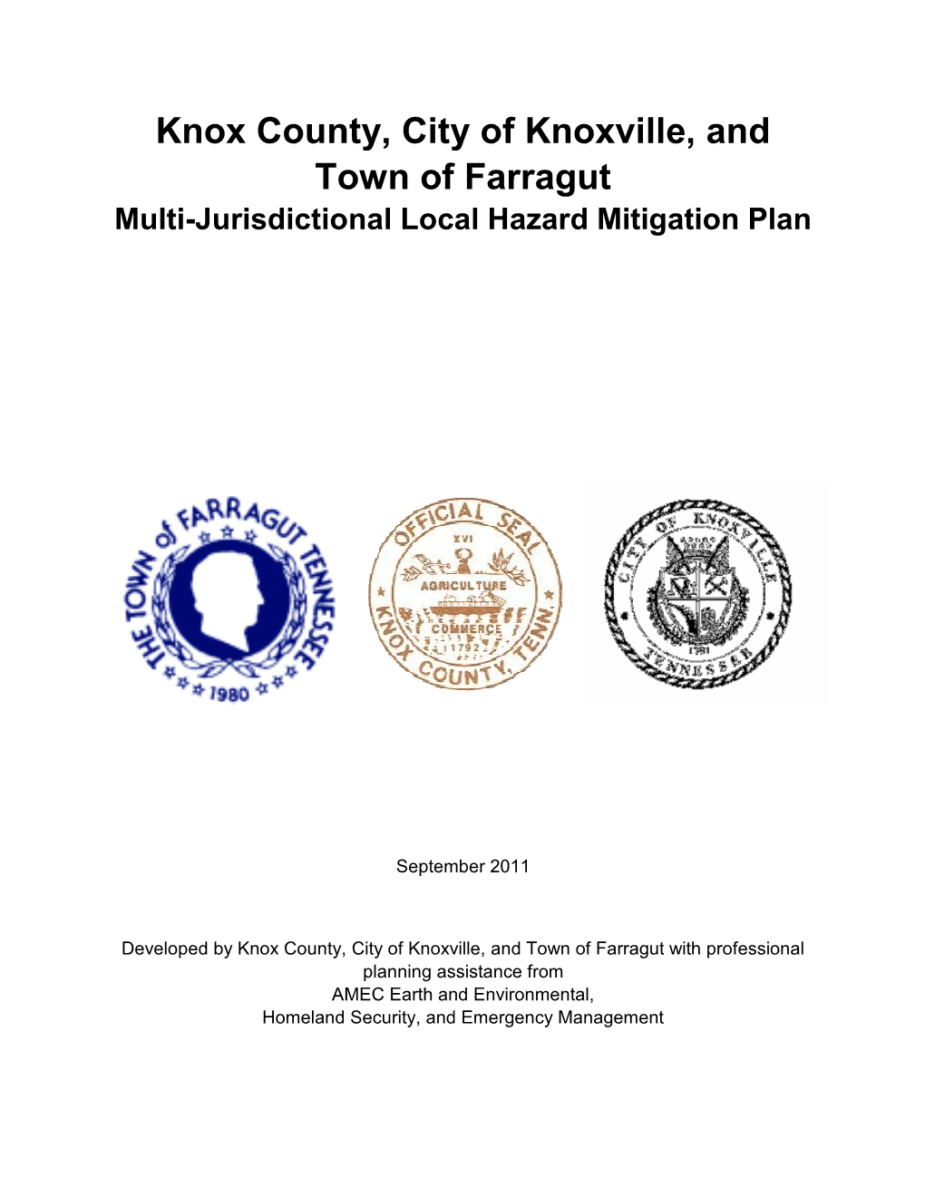 County, City of Knoxville, and Town of Farragut Multi-Jurisdictional Local Hazard Mitigation Plan