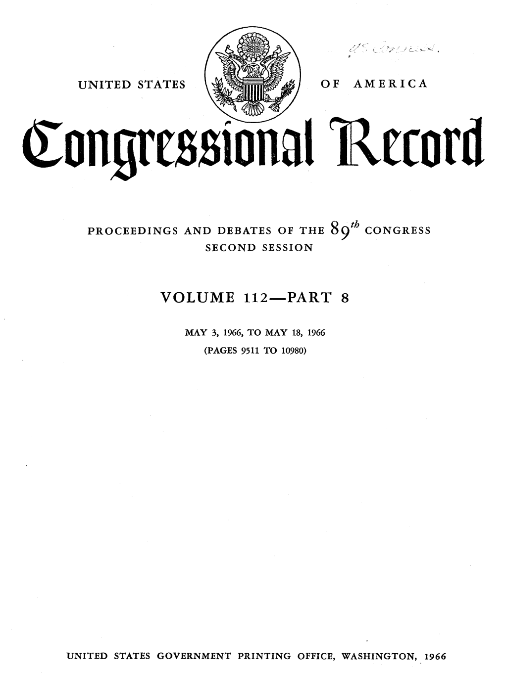 89Th Cong., 2Nd Sess., Congressional Record