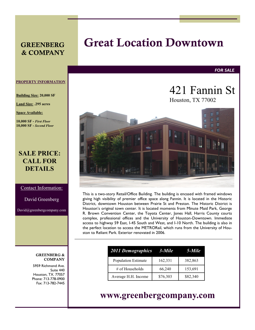 Great Location Downtown 421 Fannin St