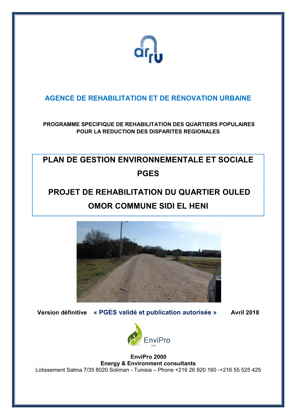 Plan De Gestion Environnementale Et Sociale Pges