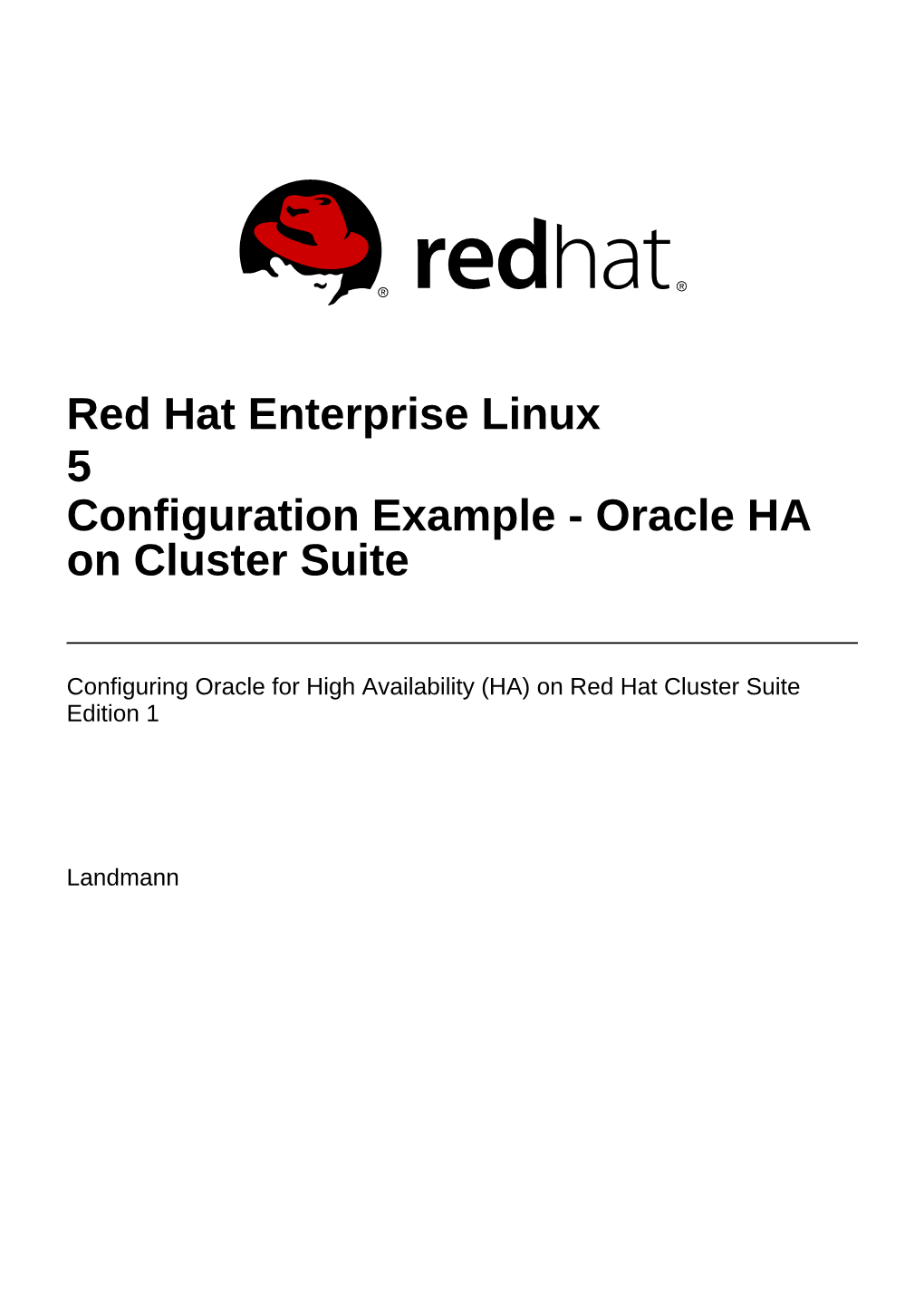 Configuration Example - Oracle HA on Cluster Suite