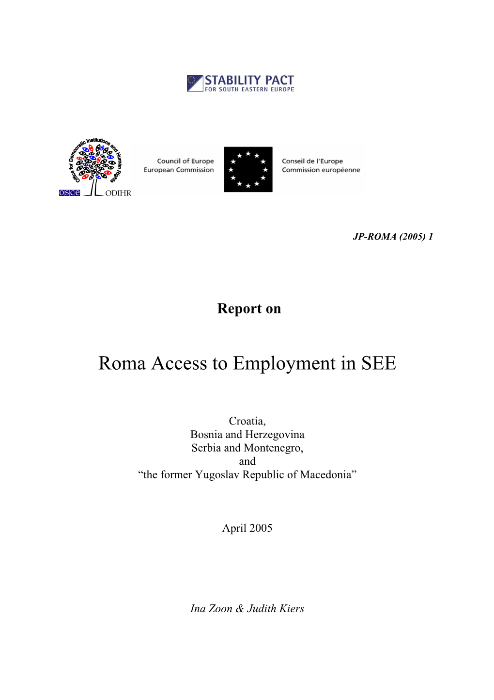 Roma Access to Employment in SEE
